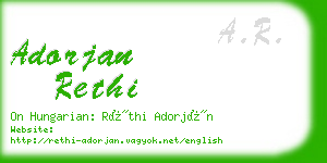 adorjan rethi business card